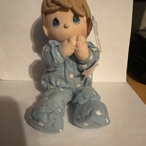 Vintage Precious Moments 2002 Blue Starry Pajama Plush Prayer Doll (Working)